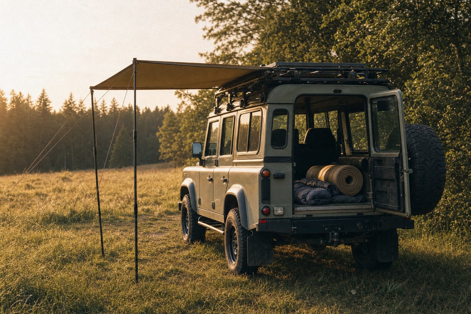 Car Camping - Land Rover Defender et auvent par Outdoor Compact