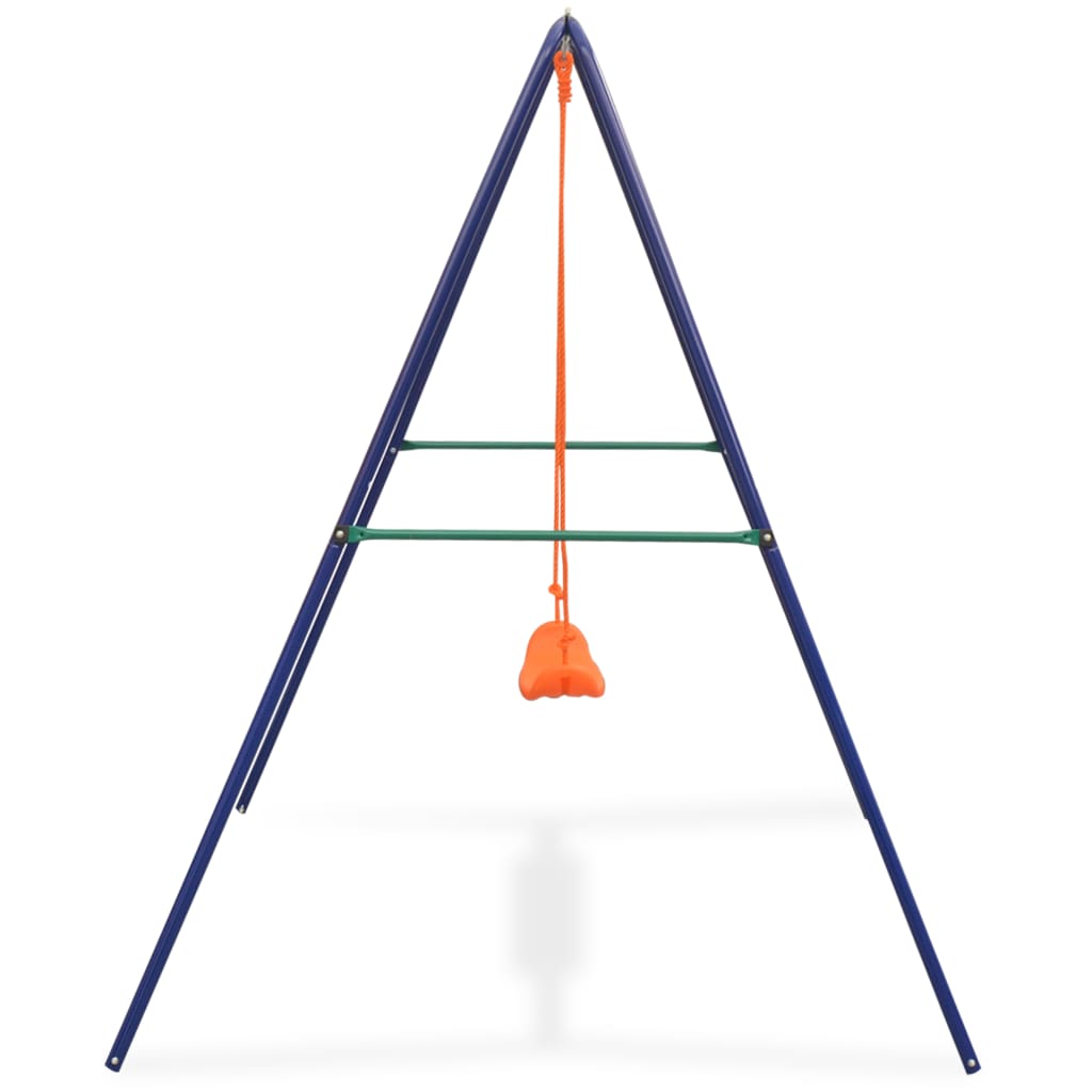 Balançoire enfant portique acier 160x147 cm – balançoire simple jardin extérieur 3-10 ans