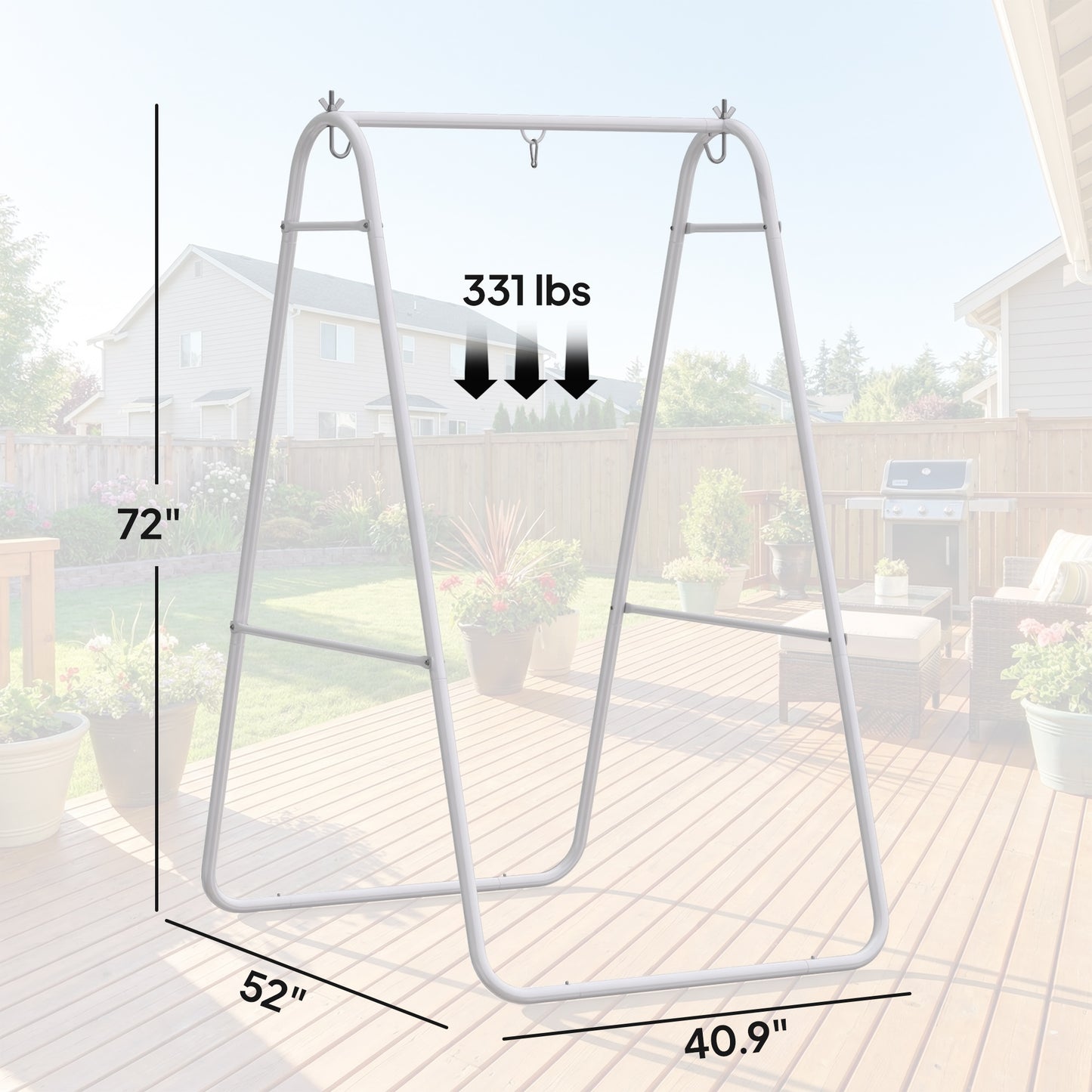 Support Chaise Hamac A-Frame Acier Blanc — Terrasse Salon EU — usage outdoor