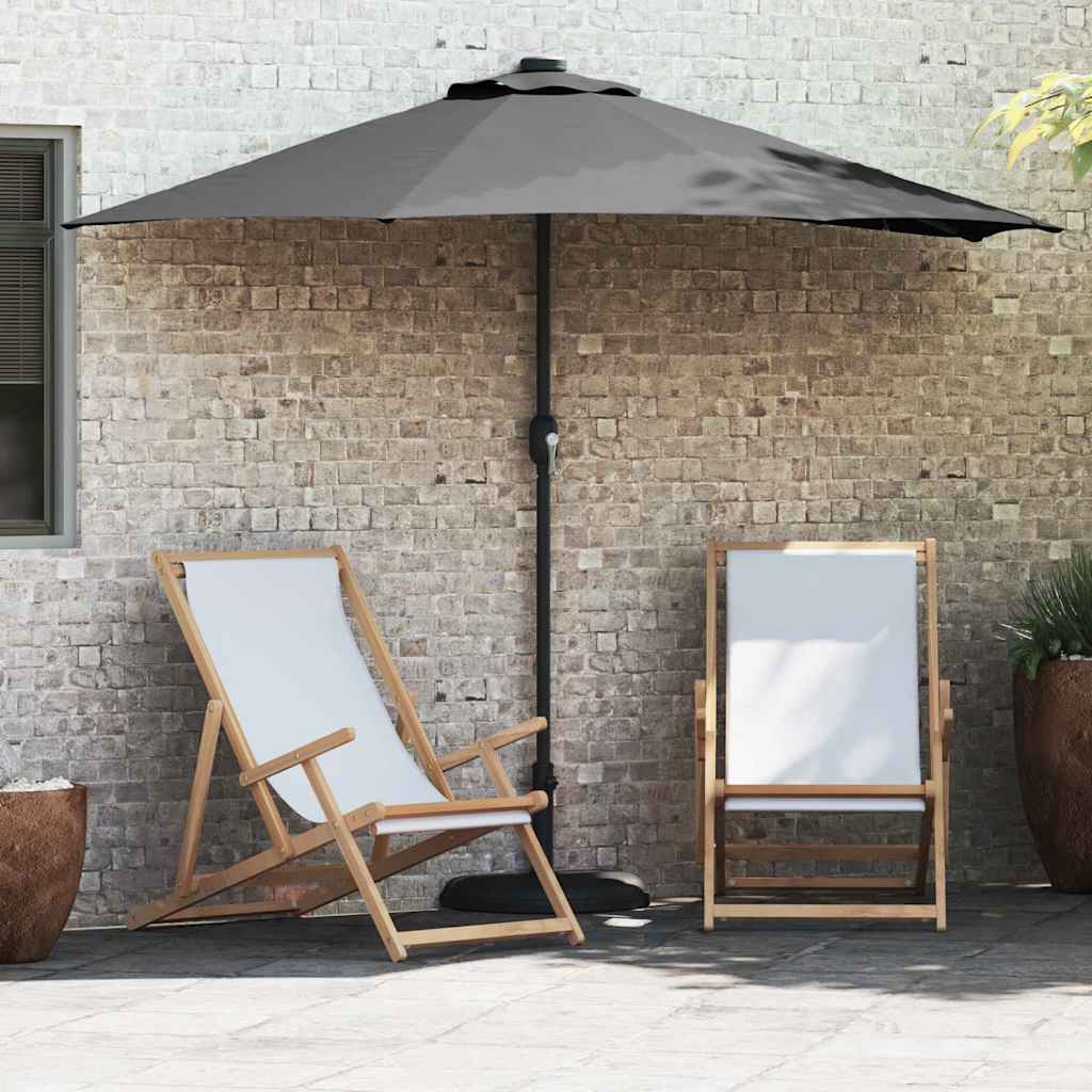 Parasol de jardin crème 150 cm mât bambou – parasol balcon terrasse protection UV polyester