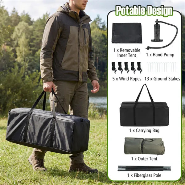 Tente de camping imperméable polyester grande taille — camping 19 kg — détail