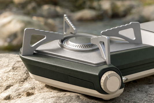 Réchaud camping gaz pliable — détail matière