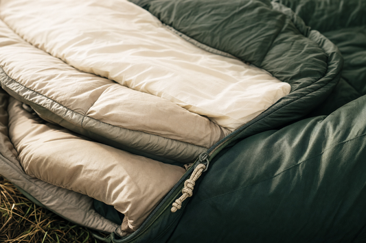 Sac de couchage duvet 3 saisons — détail matière