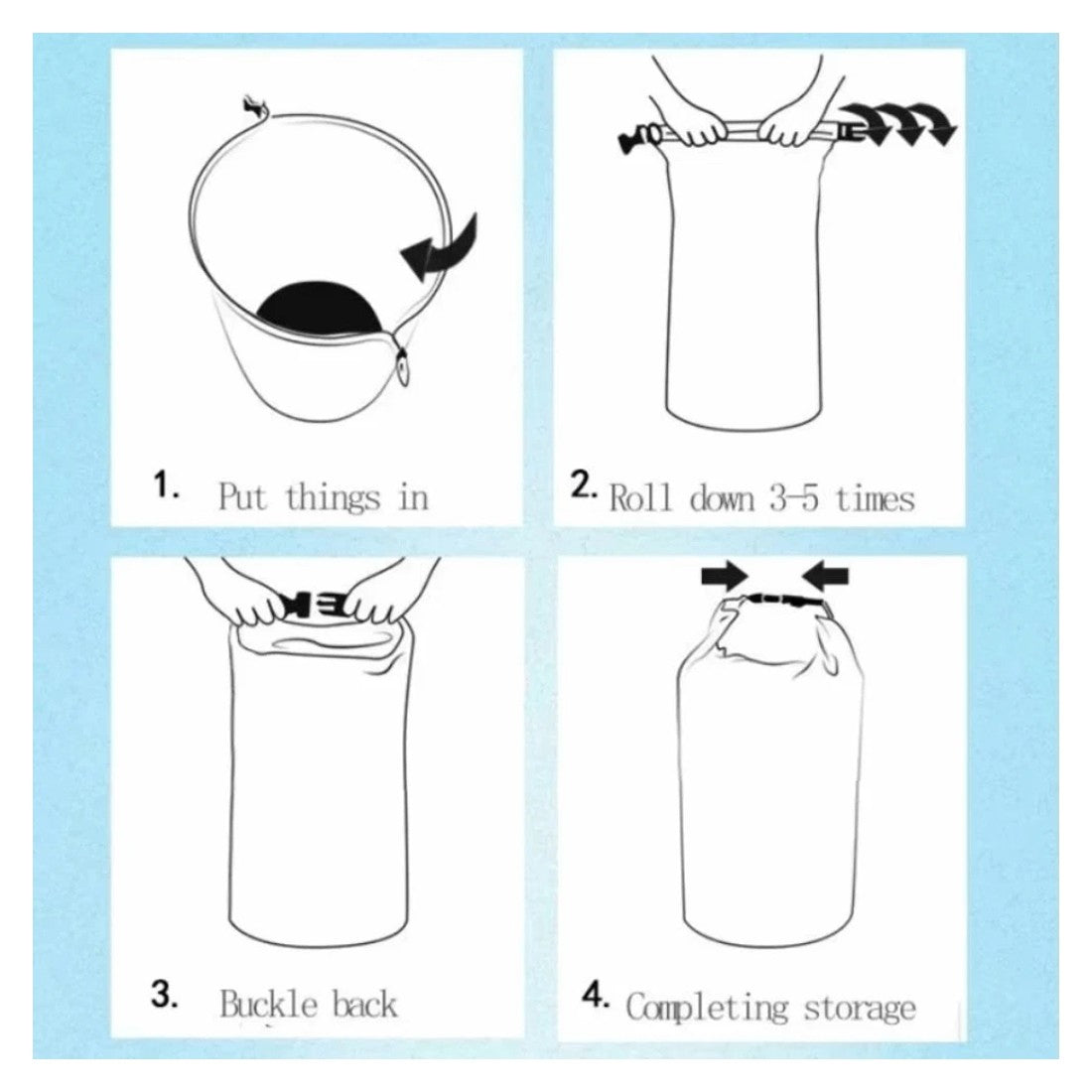 Sacs etanches set 6 pieces - dry bag waterproof compact pack - photo 6