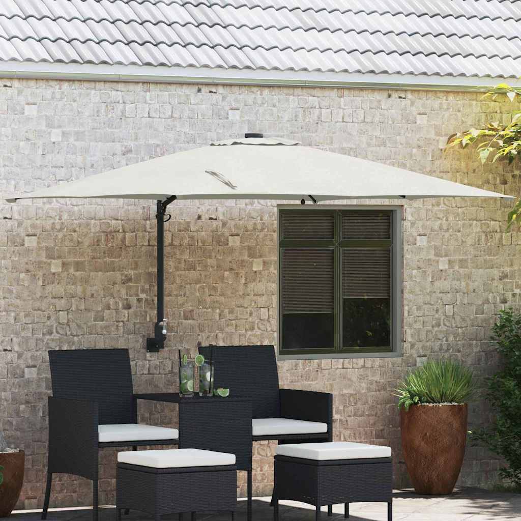 Parasol de jardin sable 248.5 cm inclinable – grand parasol terrasse polyester hydrofuge résistant UV