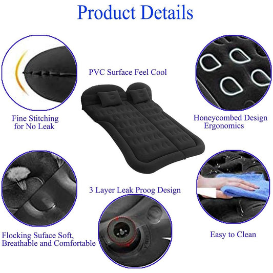 Matelas gonflable voiture SUV - lit coffre camping 2 personnes - photo 1