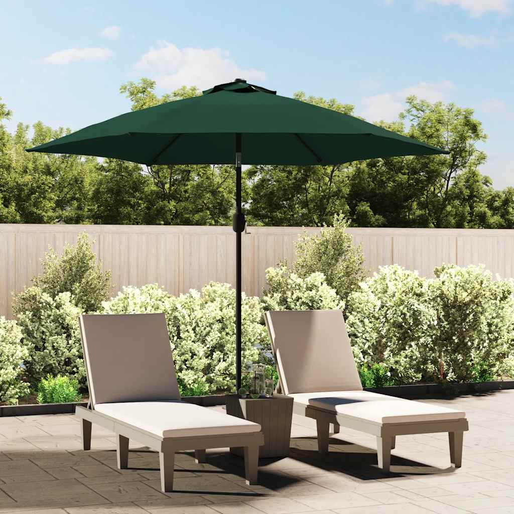 Toile de remplacement parasol 300 cm noire – 6 baleines polyester housse de rechange jardin