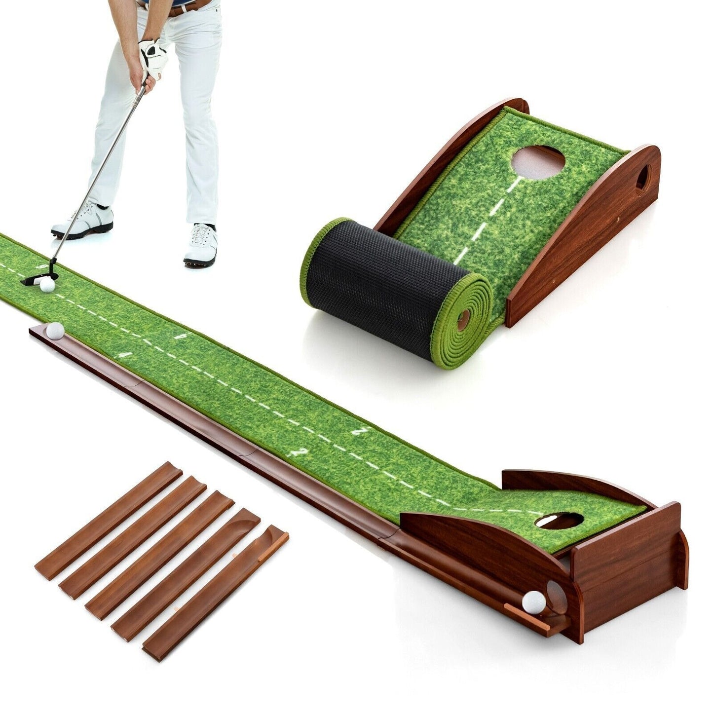 Tapis putting golf retour automatique — vue d’ensemble