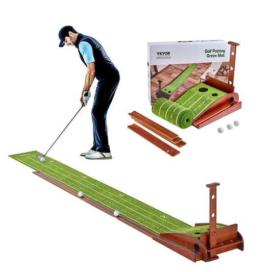 Tapis Putting Golf 2 Trous Base Bois — Entraînement Domicile — détail