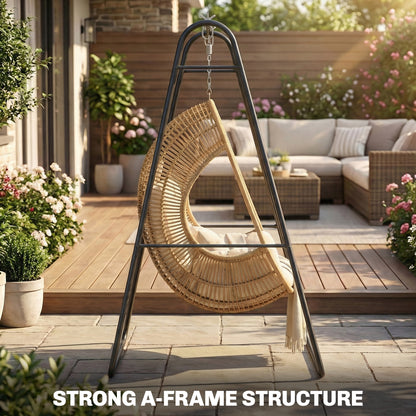 Support Chaise Hamac A-Frame Acier Noir — Jardin Terrasse EU — détail