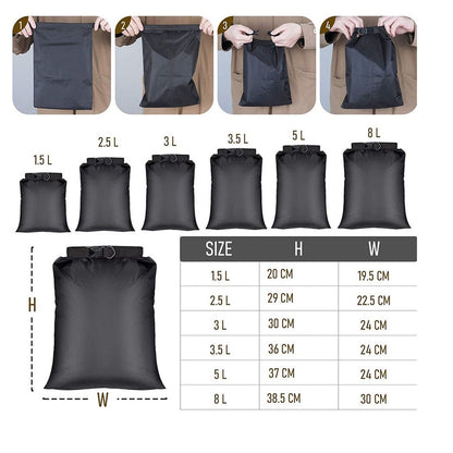 Sacs etanches set 6 pieces - dry bag waterproof compact pack - photo 3