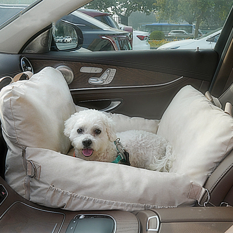 Siège voiture chien lin déhoussable — sécurité avant SUV — détail