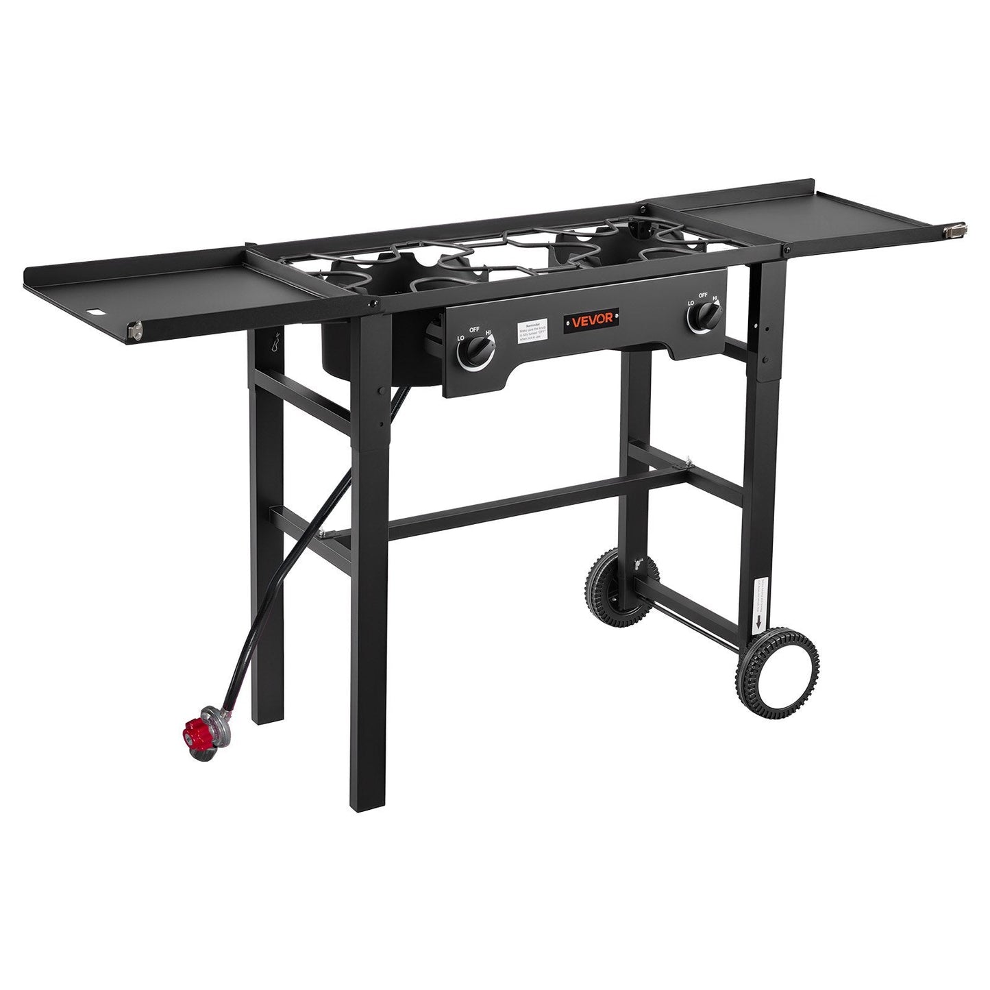 Réchaud camping 2 feux inox haute puissance pliable