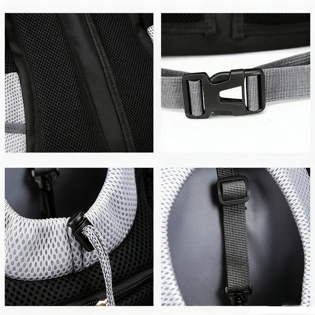 Sac à dos transport chien maille respirante — backpack voyage petit chien — détail