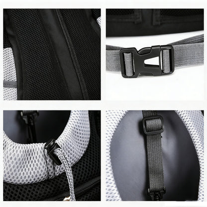 Sac à dos transport chien maille respirante — backpack voyage petit chien — détail