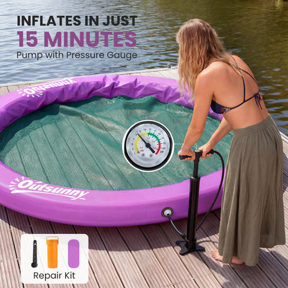 Plateforme flottante gonflable 243 cm — vue d'usage