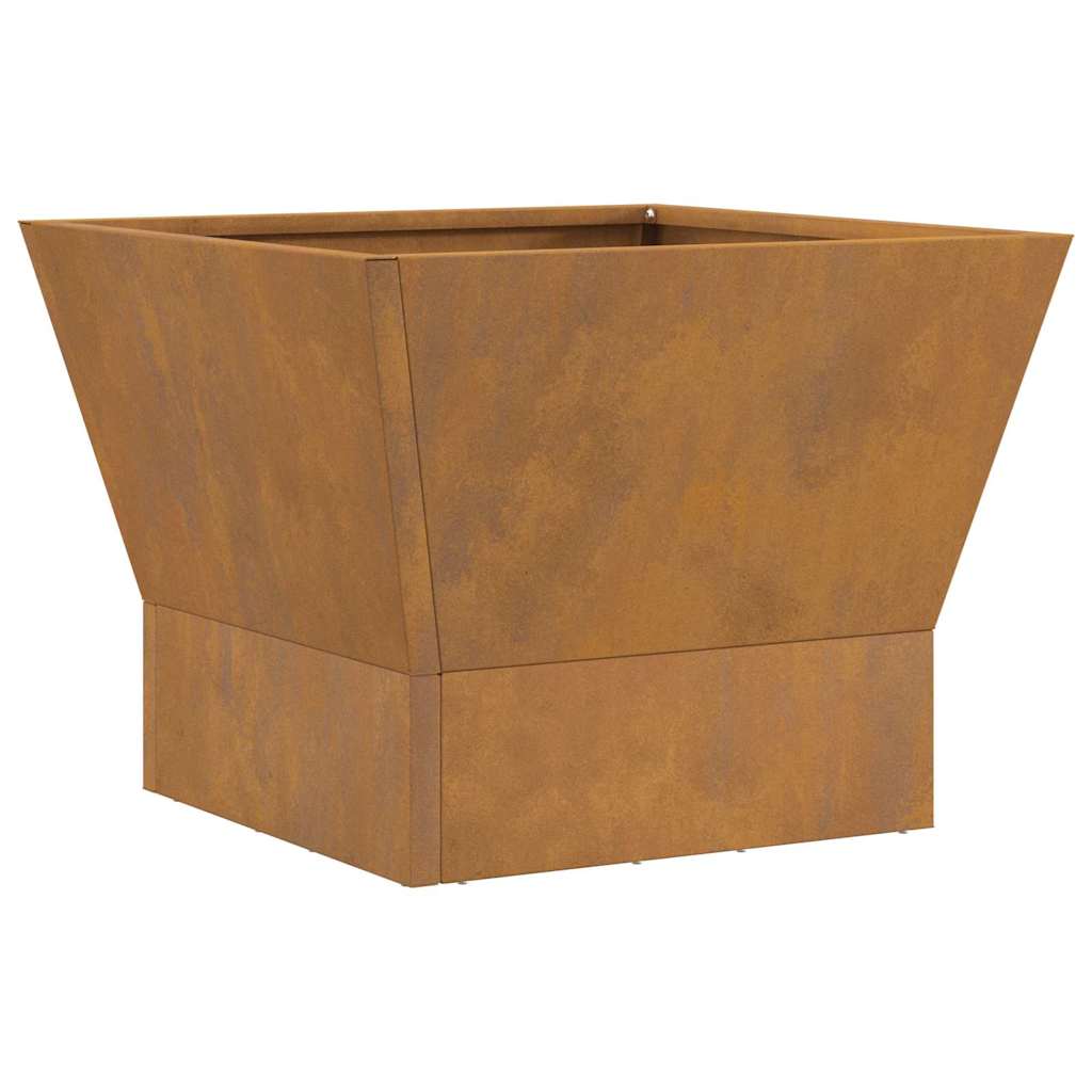 Brasero de jardin acier 60x60 cm résistant aux intempéries – fire pit carré grand modèle terrasse