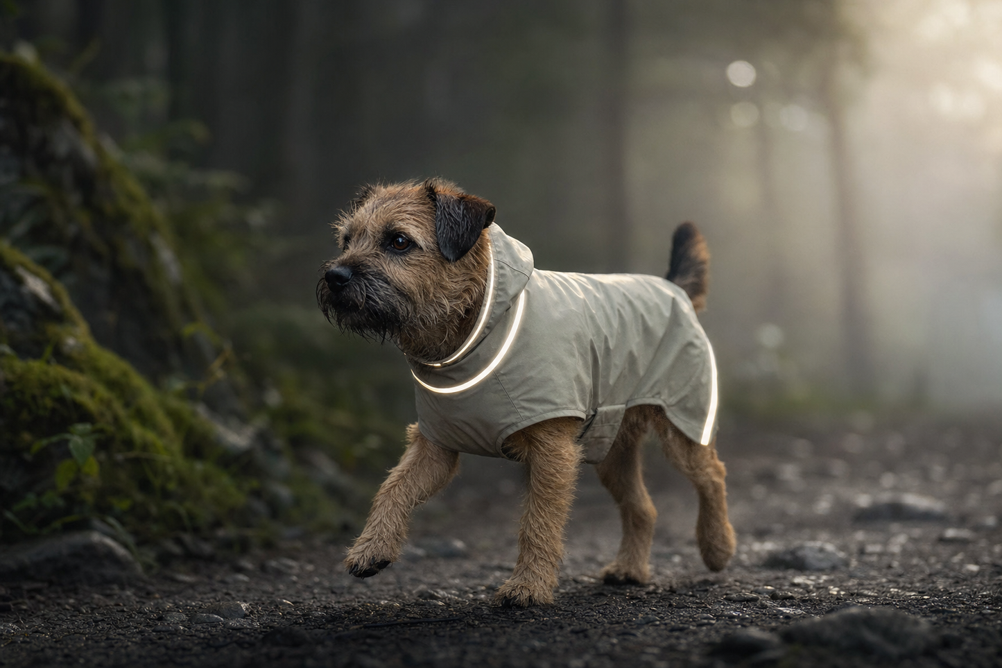 Impérméable chien réfléchissant léger — visibilité nocturne outdoor