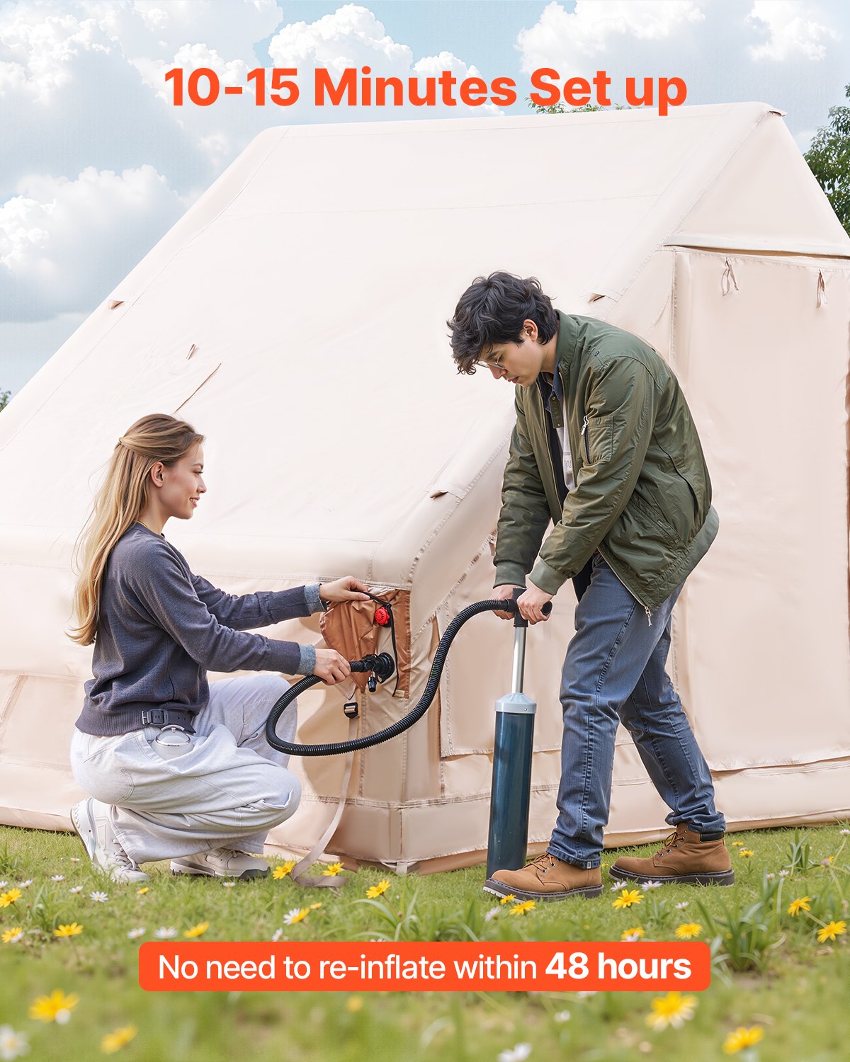 Tente outdoor équipement complet polyester — kit camping 20,7 kg — détail