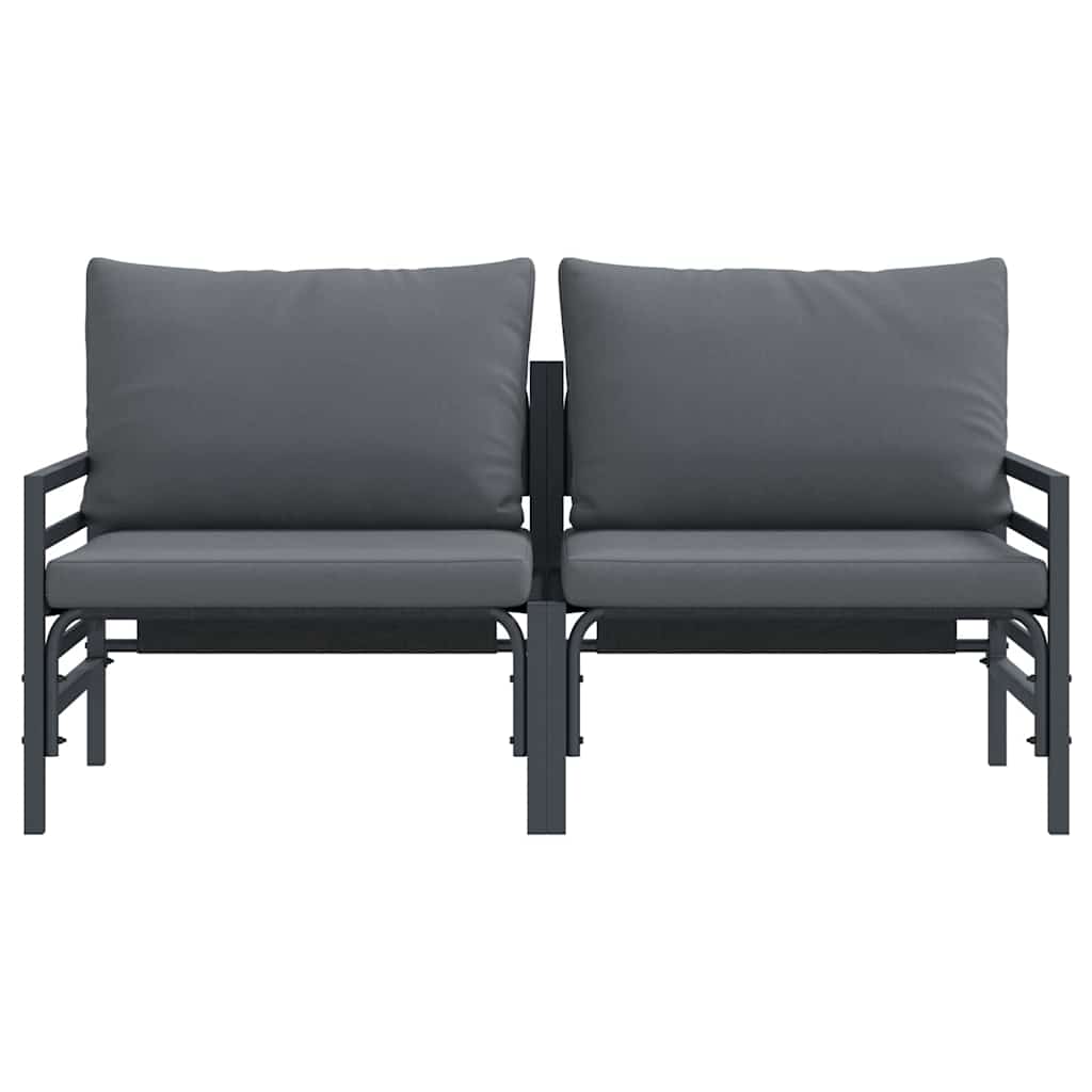 Table de jardin lattes acier anthracite 160x80 cm – table modulable terrasse patio extérieur
