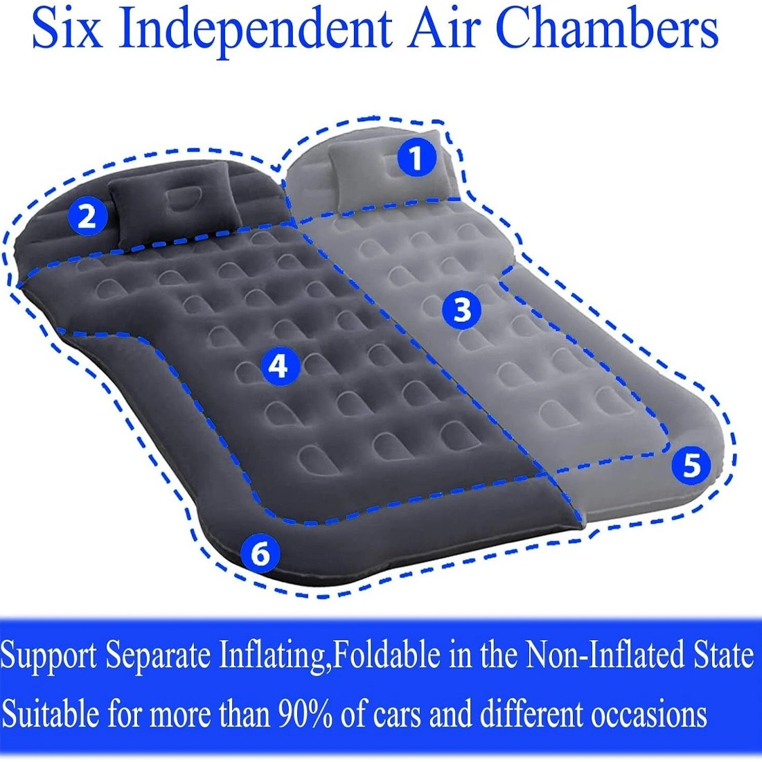 Matelas gonflable voiture SUV - lit coffre camping 2 personnes - photo 4