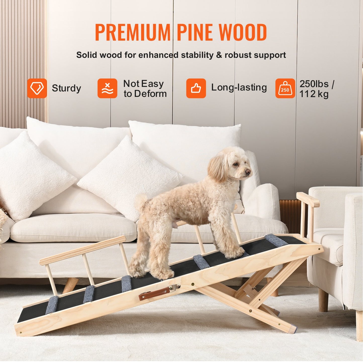 Rampe Chien Voiture Pliable Réglable 47.2in 250LBS — SUV EU — usage outdoor