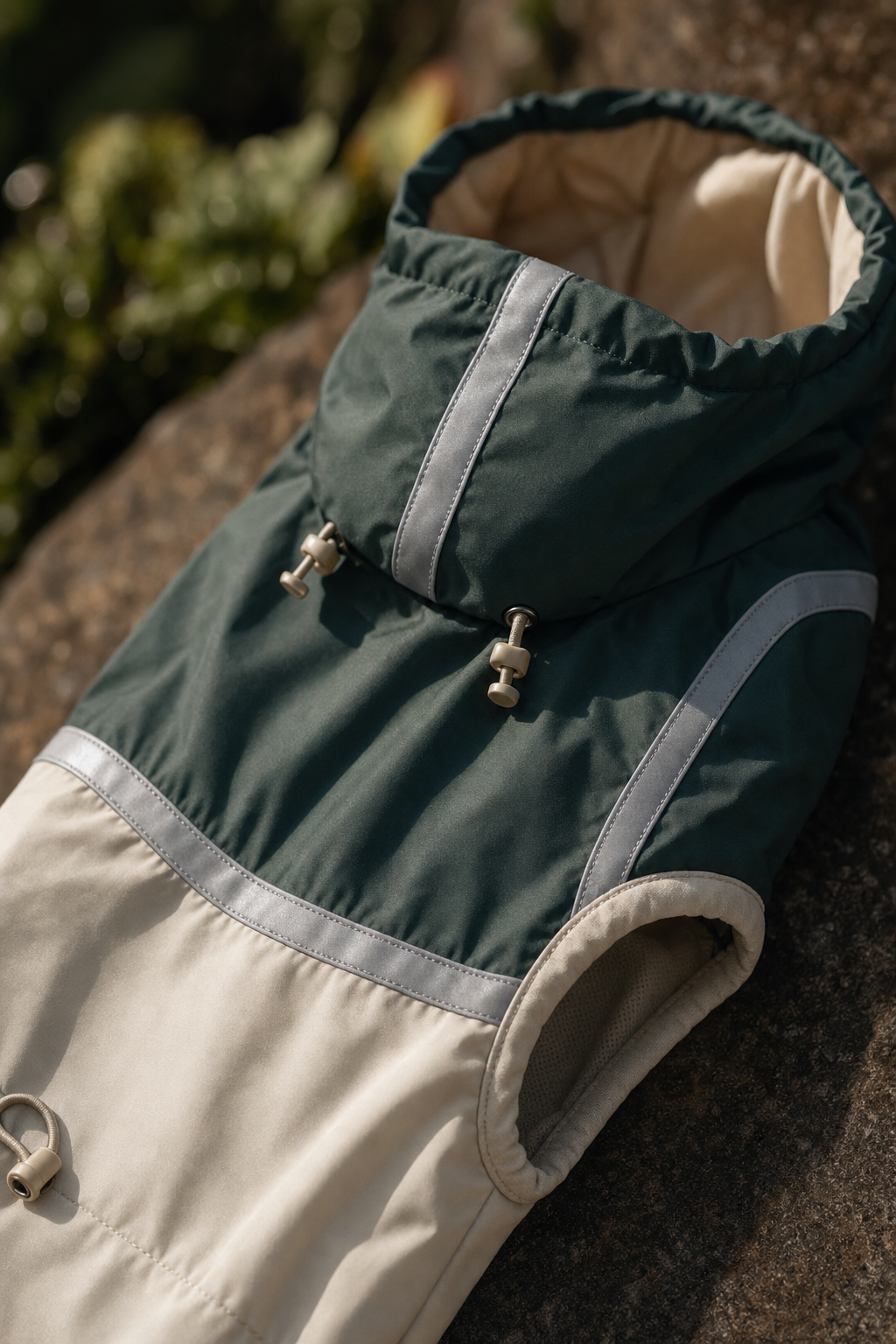 Imperméable chien réfléchissant — détail matière