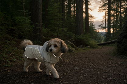 Imperméable chien réfléchissant — scène outdoor