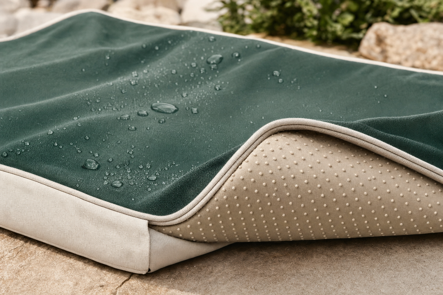 Matelas chien imperméable antidérapant — détail matière