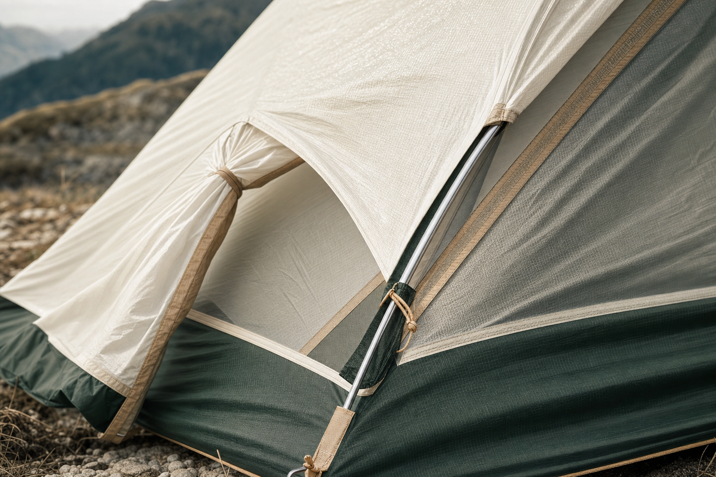 Tente ultralight 2 personnes — détail matière