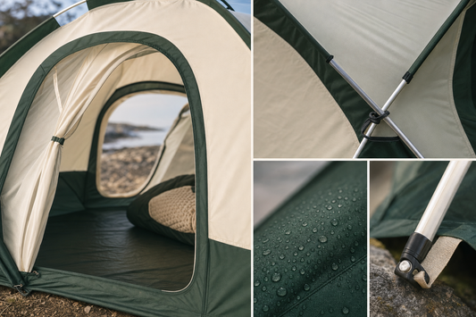 Tente camping 2-4 personnes — détail matière