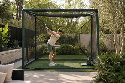 Cage filet practice golf 10x10x10ft — scène jardin