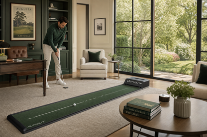 Tapis putting golf retour balle — scène indoor